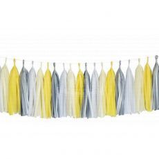 Yellow Bridal Shower Paper Tassel Garland Decoration
