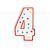Number 4 Birthday Candle Red Outline