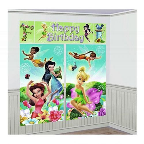 Tinkerbell Fairies Happy Birthday Scene Setter